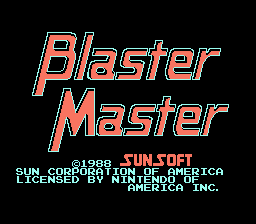 Blaster Master title screenshot